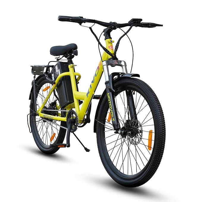 Motovolt KIVO Easy Electric Cycle – Best Affordable e Bike in India with Removable Battery, 45 Km Range & Front Suspension