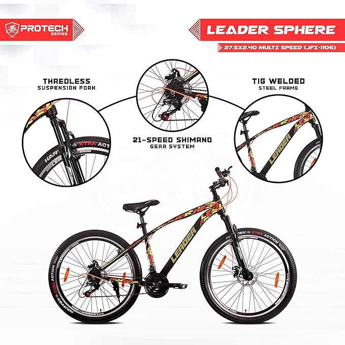 Leader Sphere 27.5T Electric Cycle | Long-Range Eco-Friendly E-Bike for Adults