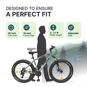 ⚡ Urban Terrain Rogue 26T Electric Cycle – 21-Speed Mountain E-Bike with Long Range & Disc Brakes