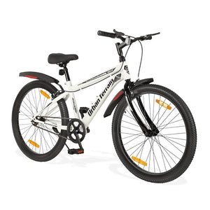 Urban Terrain Galaxy 26T MTB Bike for Men & Teens | Single-Speed Mountain Cycle | White | Affordable Alternative to Electric Bikes in India