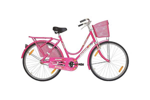 Avon Zinnia 26T Electric Cycle for Women | Stylish Step-Through E-Bike with Basket & Carrier