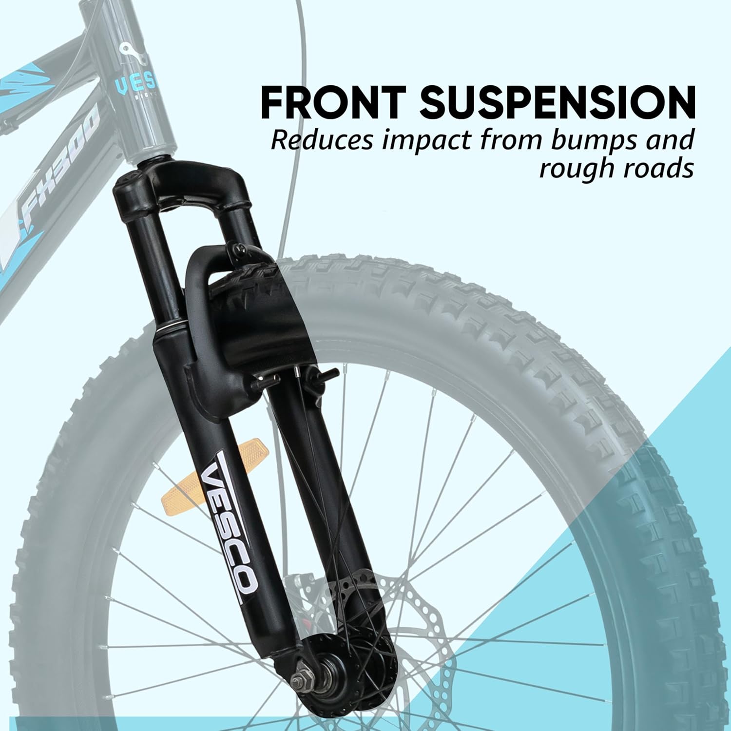 VESCO Drift FX300 24T Kids Electric Cycle – Semi-Fat Tyres, Front Suspension & Dual Disc Brakes | Stylish E-Bike for Boys & Girls