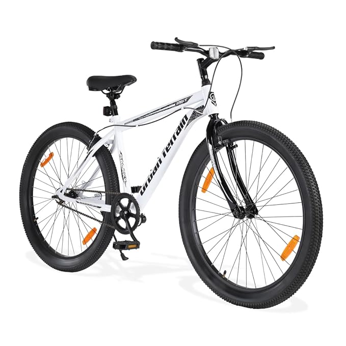 Urban Terrain Galaxy 26T MTB Bike for Men & Teens | Single-Speed Mountain Cycle | White | Affordable Alternative to Electric Bikes in India