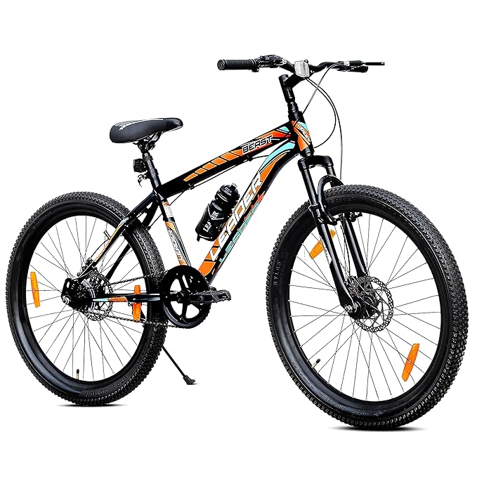 Leader Beast 24T Electric Cycle – 7-Speed E-Bike with Disc Brakes & Front Suspension for Teens & Adults