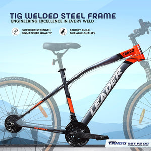 Leader Tango 26T Gear Bicycle for Men | 7-Speed MTB with Disc Brakes & Suspension