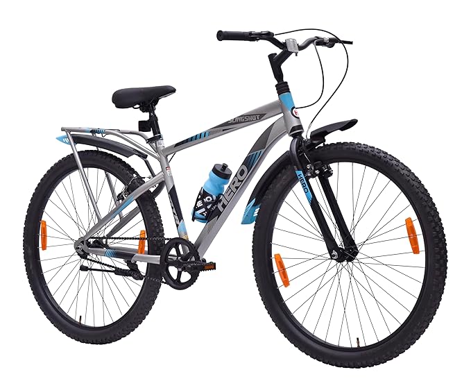 Hero Slingshot 27.5T Mountain Bicycle for Men | Strong Carbon Steel Frame, 18-Inch Gearless Cycle