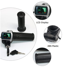 xcluma 48V Electric Bike Throttle with LCD Display & Key Lock – Universal E-Bike Accessory