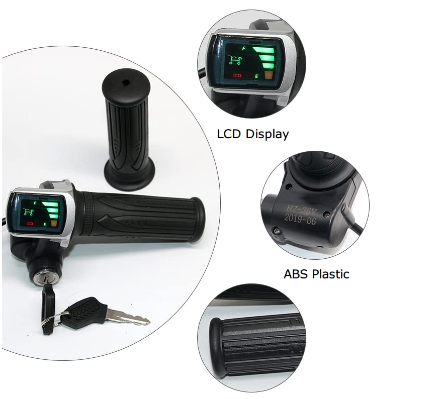 xcluma 48V Electric Bike Throttle with LCD Display & Key Lock – Universal E-Bike Accessory