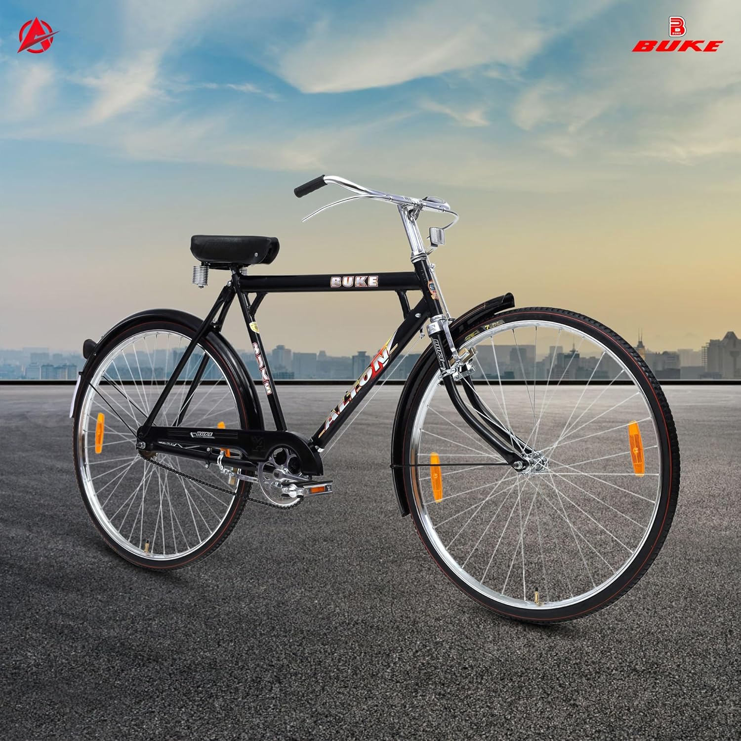 BUKE Alton 28T Electric Cycle | 22” Steel Frame, Dual Disc Brakes & Long-Range Battery E Bike for Men