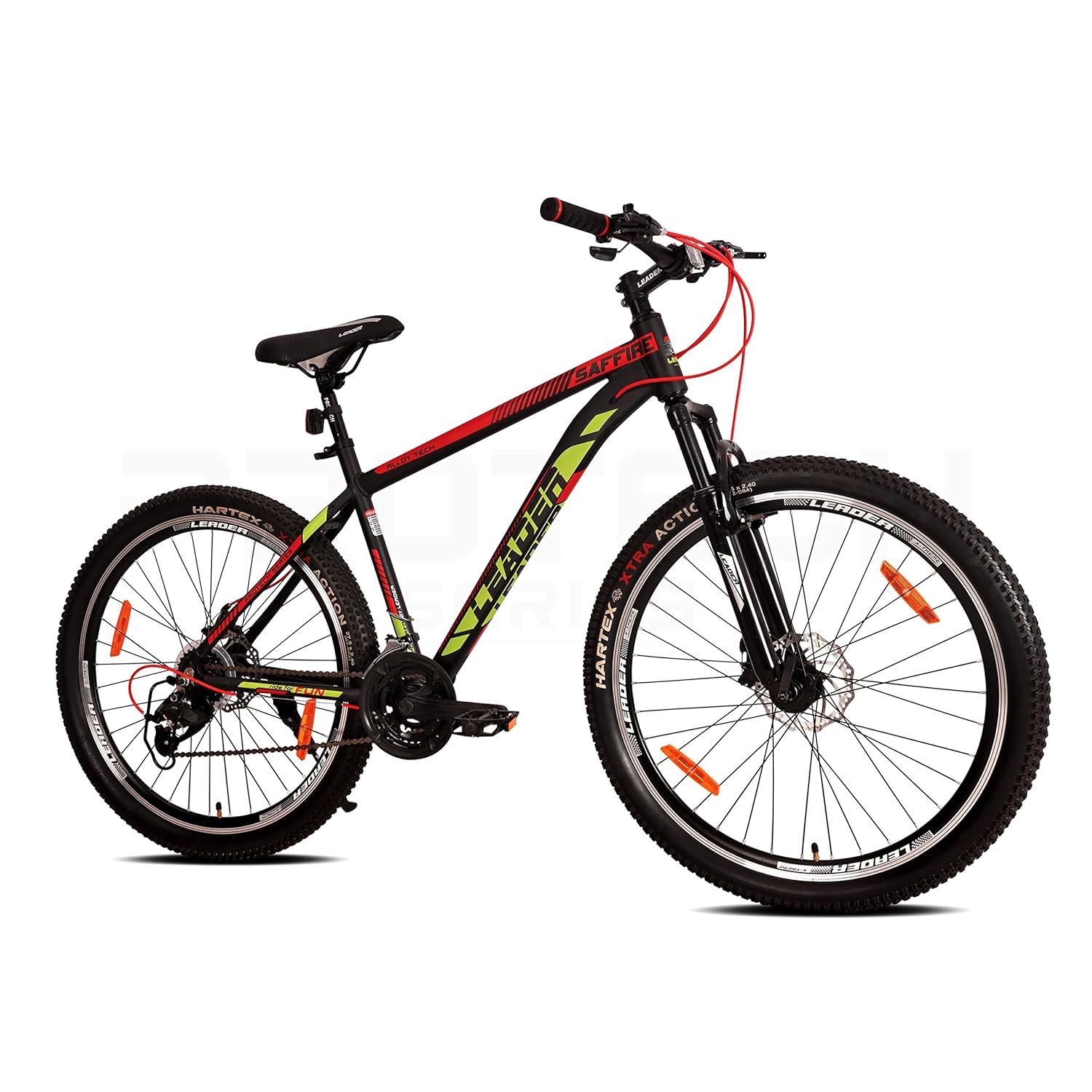 Leader Saffire 27.5T Electric Cycle | Affordable Mountain E-Bike with Dual Disc Brakes & Gears