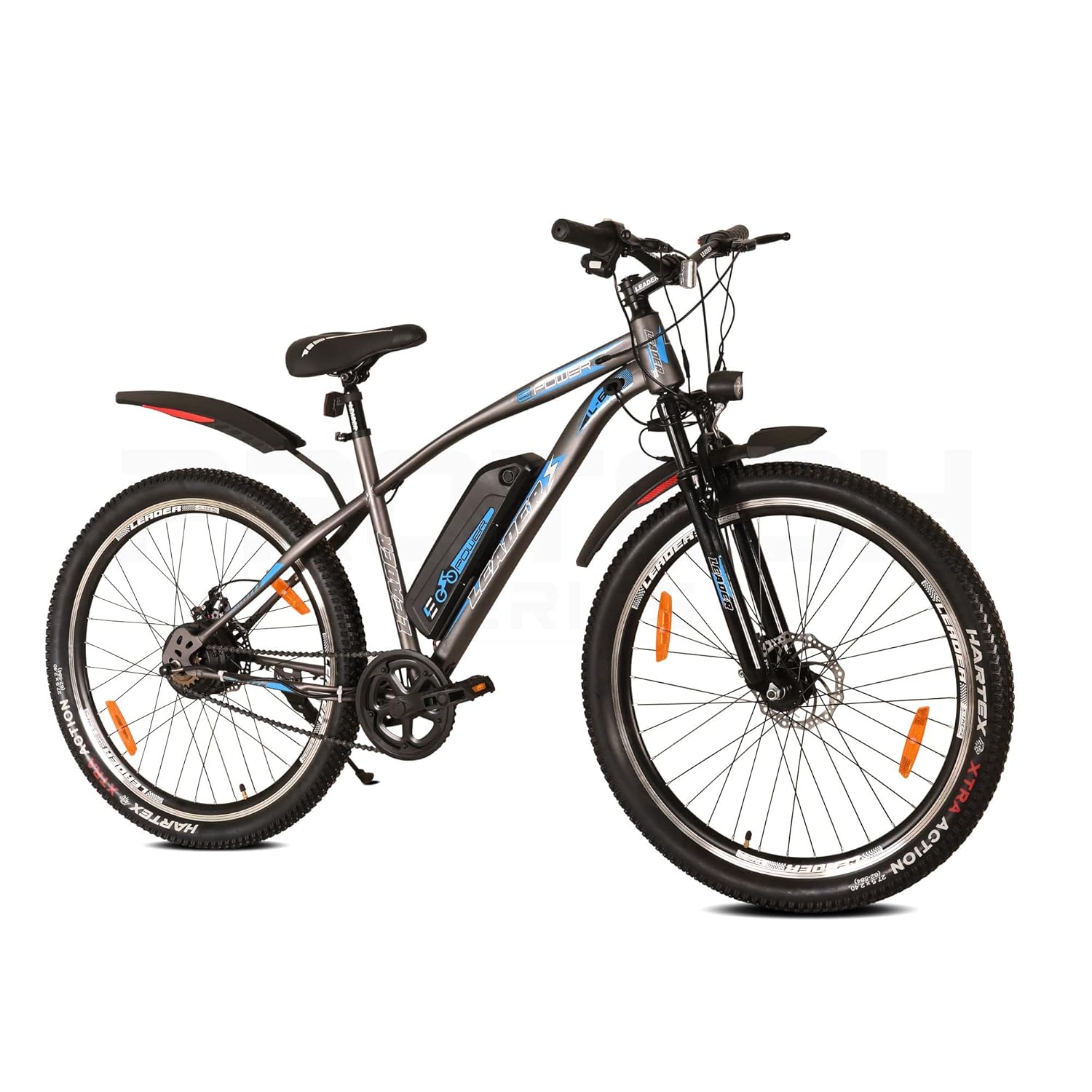 Leader E-Power L6 Electric Cycle – 27.5T E-Bike with 250W Motor, Dual Disc Brakes & Suspension