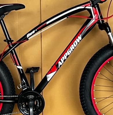 Apparrow Fat Tyre Electric Cycle | 21-Speed E Bike with Disc Brakes & Front Suspension