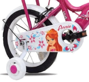 Annie 14-Inch Girls Bicycle – Pink & White Kids Cycle with Training Wheels & Basket