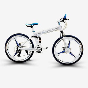 QUESEC Foldable Electric Cycle 26-Inch | 21-Speed MTB E-Bike with Dual Suspension & Disc Brakes