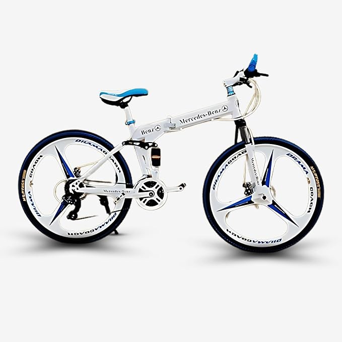 QUESEC Foldable Electric Cycle 26-Inch | 21-Speed MTB E-Bike with Dual Suspension & Disc Brakes