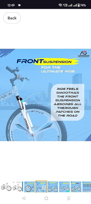 Appgrow 26″ Folding Electric Cycle – Compact E-Bike with Dual Suspension & 25–75km Range