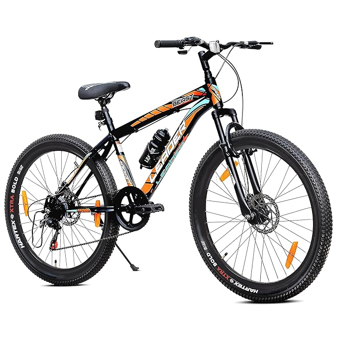 Leader Beast 24T Electric Cycle – 7-Speed E-Bike with Disc Brakes & Front Suspension for Teens & Adults