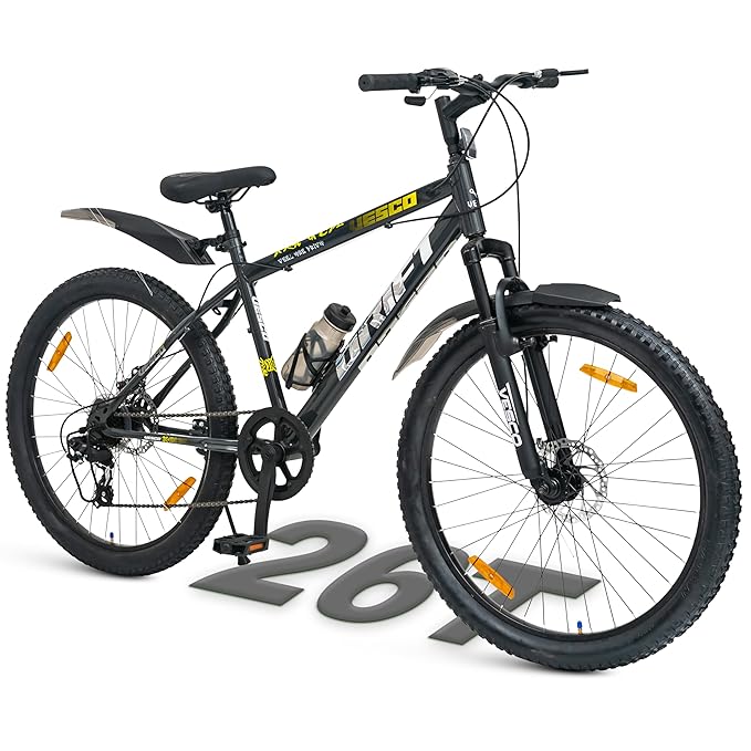 VESCO Drift 26T Electric Cycle – 7-Speed Mountain E-Bike with Dual Disc Brakes & Suspension