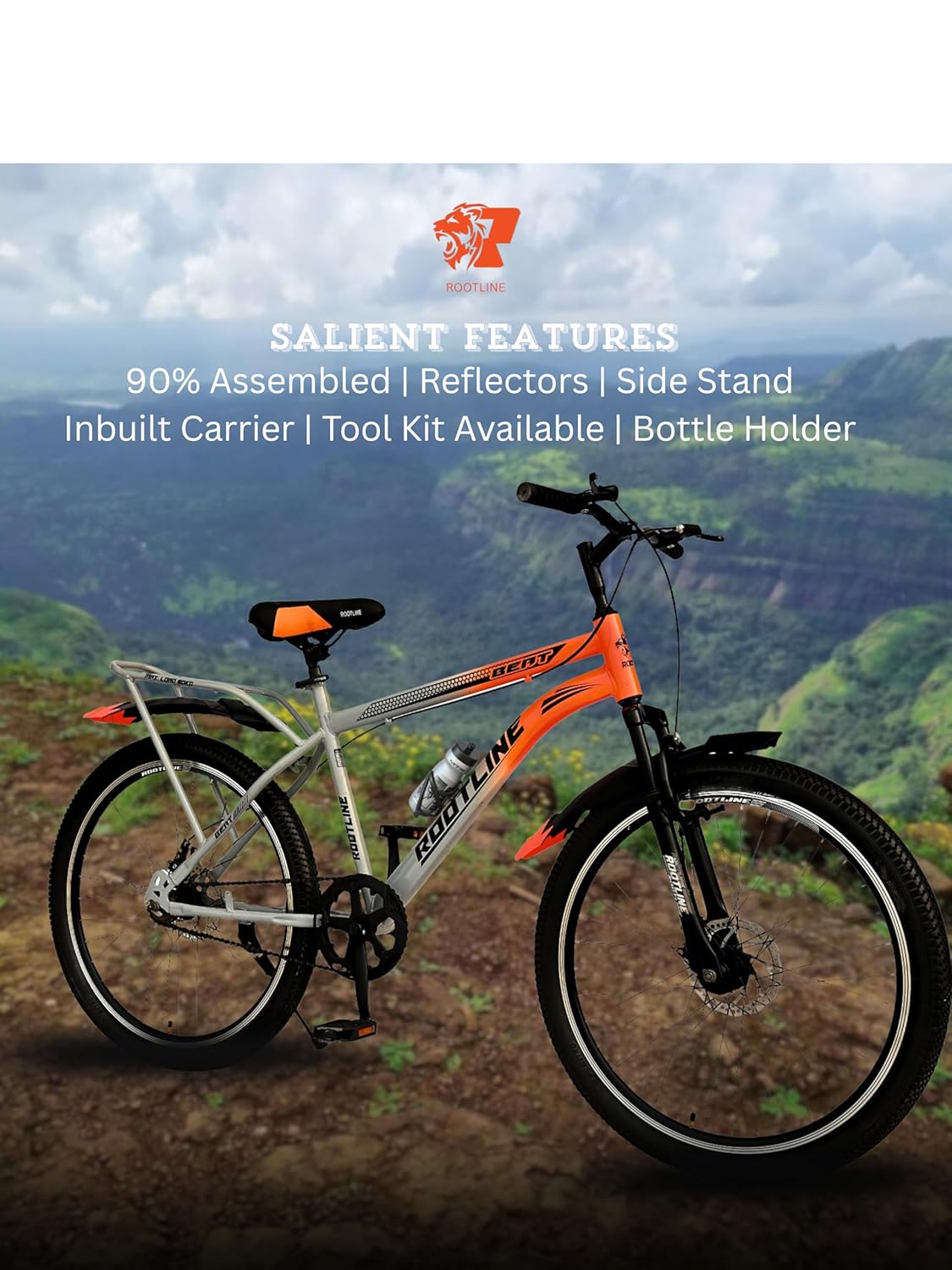 ROOTLINE Beat IBC 26T Electric Cycle | 26-Inch Mountain E-Bike with Front Suspension & Dual Disc Brakes