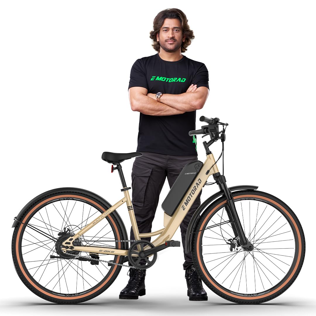EMotorad ST-X City Electric Cycle | Step-Through E-Bike with Removable Battery & LCD Display