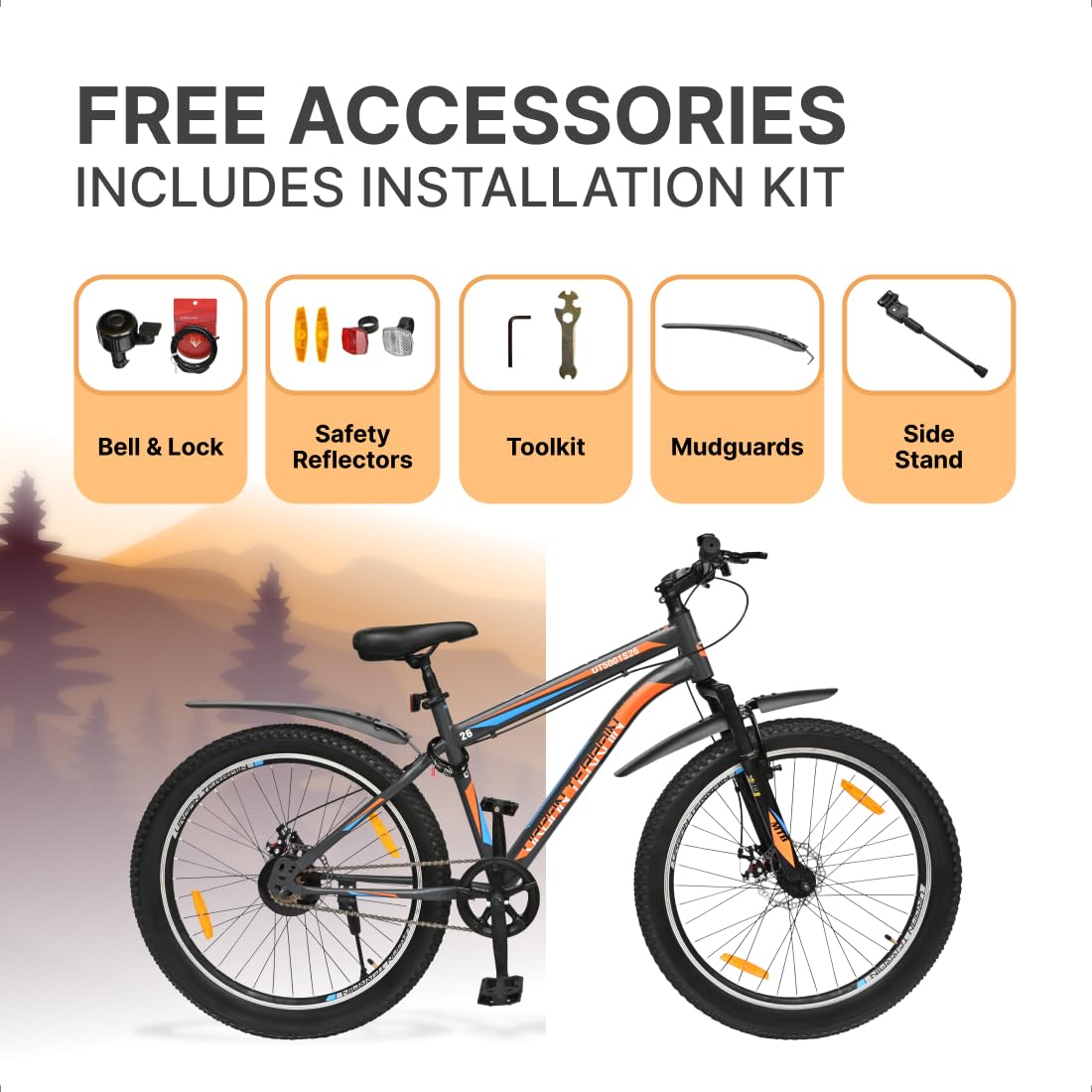 Urbana Terrain Bolt 26T Electric Cycle – Stylish E-Bike with 250W Motor, Suspension & Disc Brakes