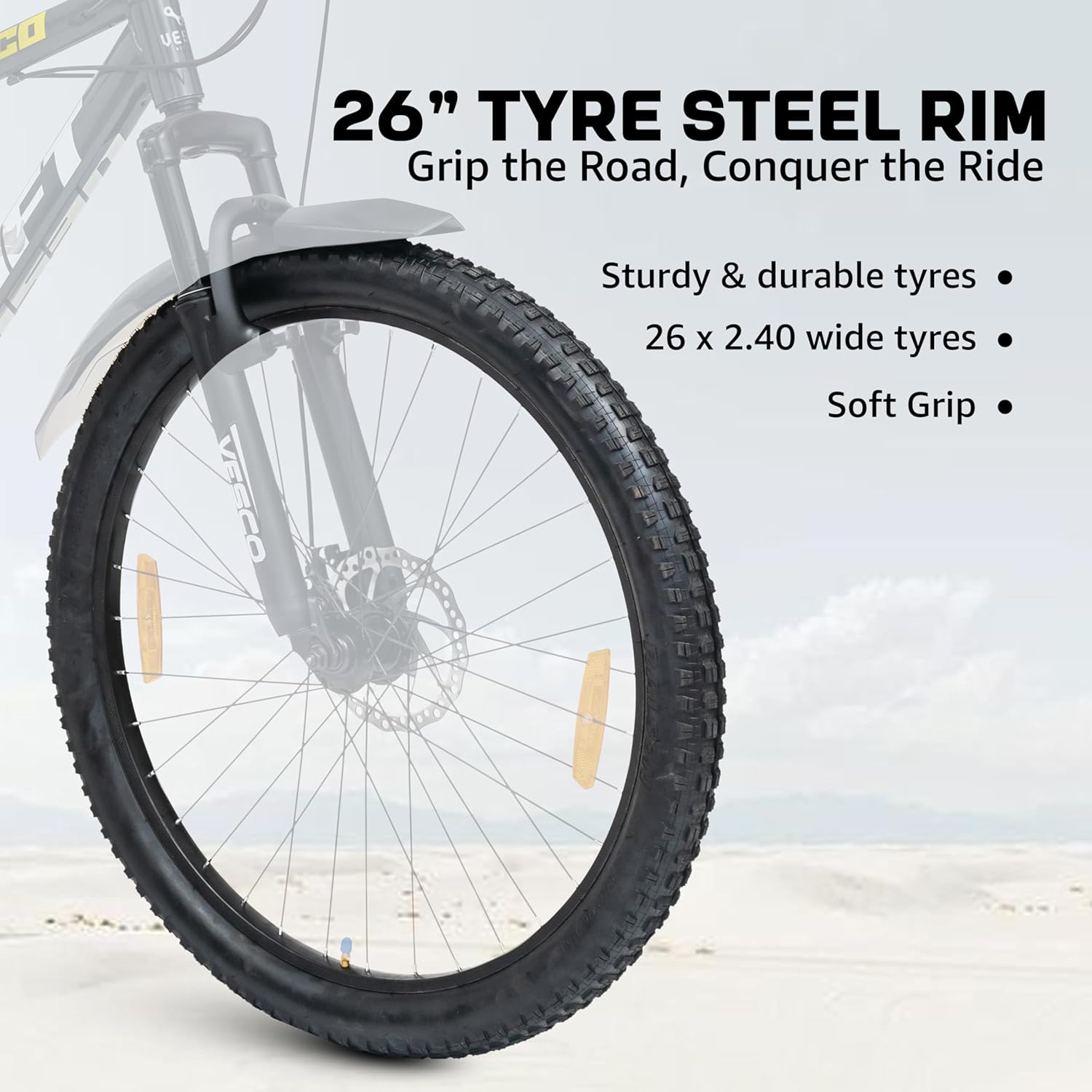 VESCO Drift E26 – Affordable Electric Cycle with Long-Range Battery & Mountain Bike Design