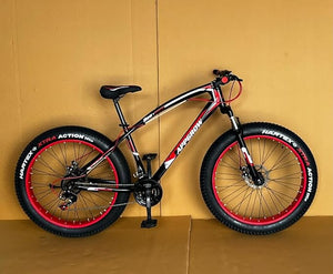 Apparrow Fat Tyre Electric Cycle | 21-Speed E Bike with Disc Brakes & Front Suspension