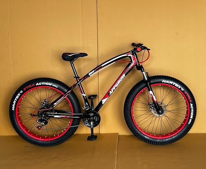 Apparrow Fat Tyre Electric Cycle | 21-Speed E Bike with Disc Brakes & Front Suspension