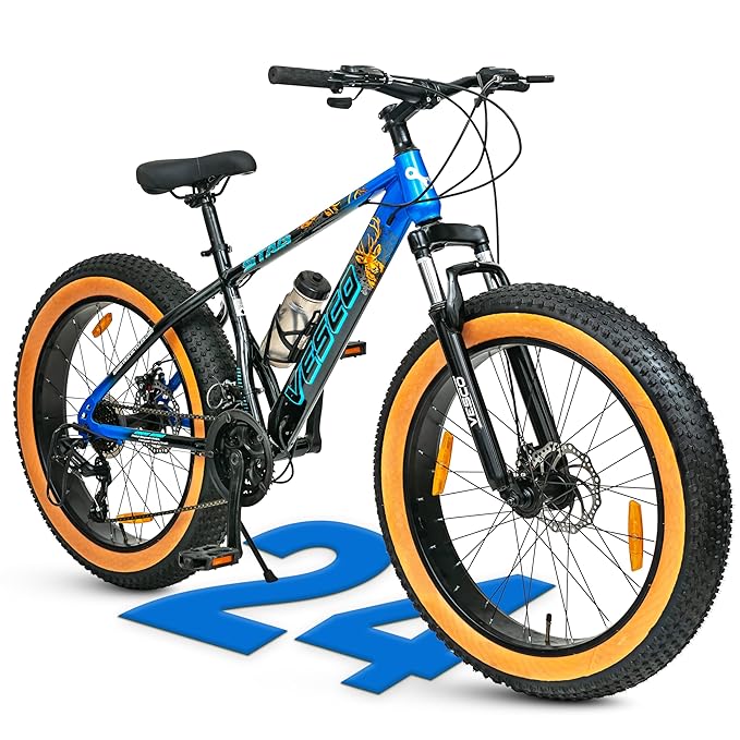 VESCO Stag 24T Electric Fat Tyre Cycle – 250W Motor, 40–50km Range & 21-Speed Gears