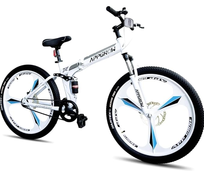 Appgrow 26″ Folding Electric Cycle – Compact E-Bike with Dual Suspension & 25–75km Range
