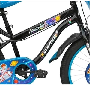 Arche 20″ Kids Bicycle – Space-Themed Black & Blue Bike with Training Wheels & Basket