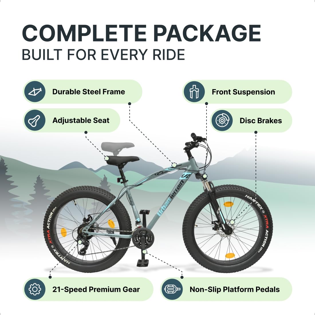 ⚡ Urban Terrain Rogue 26T Electric Cycle – 21-Speed Mountain E-Bike with Long Range & Disc Brakes