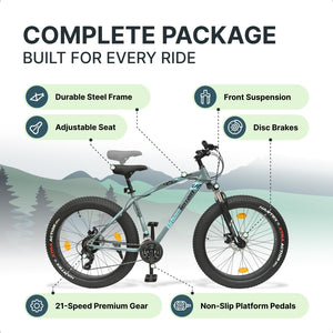 ⚡ Urban Terrain Rogue 26T Electric Cycle – 21-Speed Mountain E-Bike with Long Range & Disc Brakes