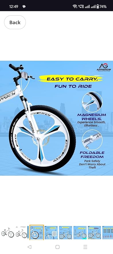 Appgrow 26″ Folding Electric Cycle – Compact E-Bike with Dual Suspension & 25–75km Range