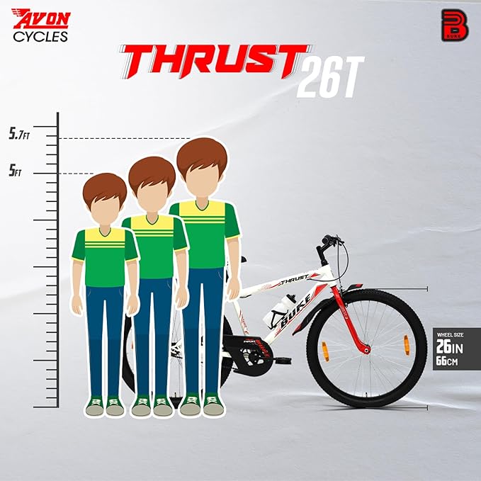 Avon Buke Thrust 26T Electric Cycle | Affordable E-Bike with 26” MTB Tyres & Steel Frame