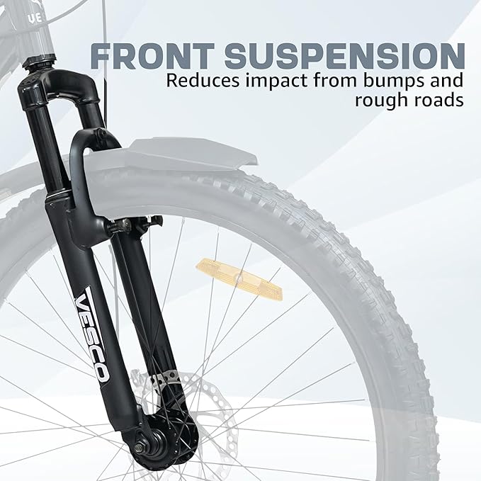 VESCO Drift 26T Electric Cycle – 7-Speed Mountain E-Bike with Dual Disc Brakes & Suspension