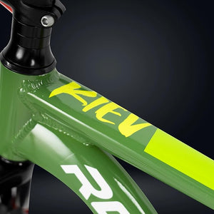 ROADGIANT Kiev 20T Kids Bike with Dual Disc Brake | Aluminum Frame MTB | Single Speed | Front Suspension | Army Green | Perfect for Young Riders
