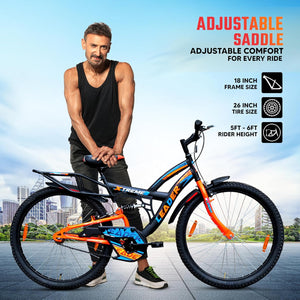 Leader Xtreme 26T Electric Cycle for Men – Rear Suspension, 26″ Wheels & Dual Brakes | Affordable E-Bike for Daily Commutes