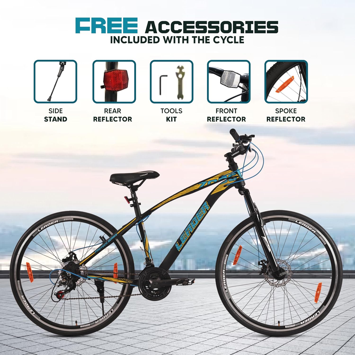 Leader 700C 21-Speed Electric Cycle – Affordable E-Bike for Eco-Friendly Commutes
