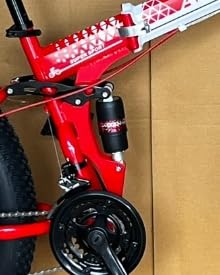 Appgrow 26x4 Fat Tyre Folding Mountain Bike | Dual Suspension, Disc Brakes, 21-Speed Gear for All Terrains