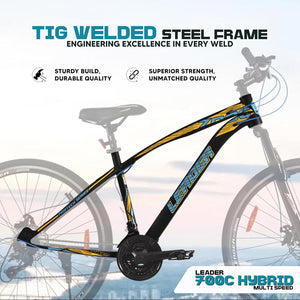 Leader 700C 21-Speed Electric Cycle – Affordable E-Bike for Eco-Friendly Commutes