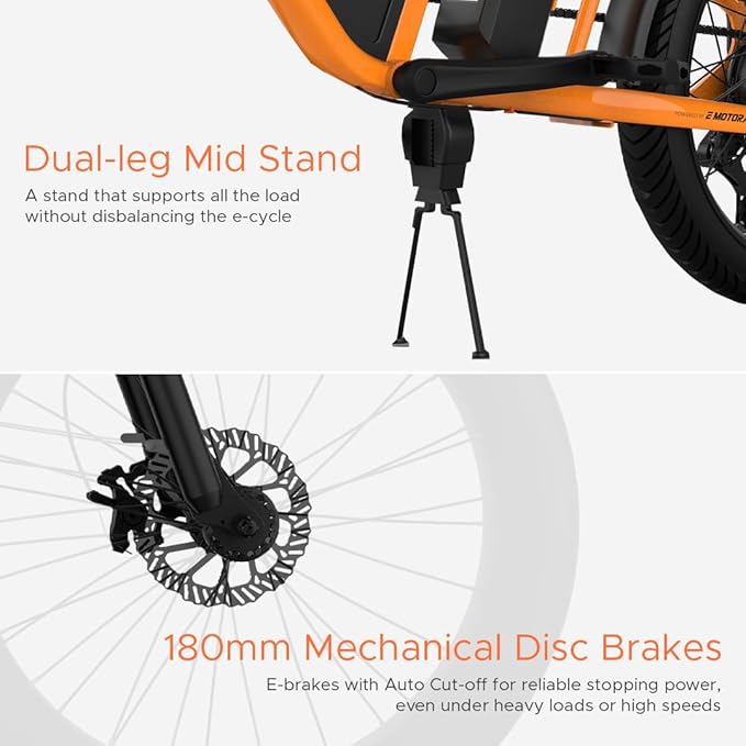 EMotorad Xcape G1 Electric Cargo Bike – Dual Battery, 100KM Range, 250W Motor