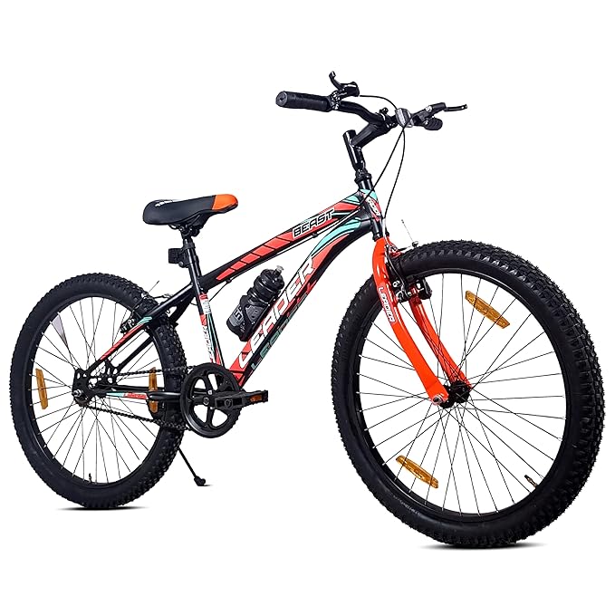 Leader Beast 24T Electric Cycle – 7-Speed E-Bike with Disc Brakes & Front Suspension for Teens & Adults