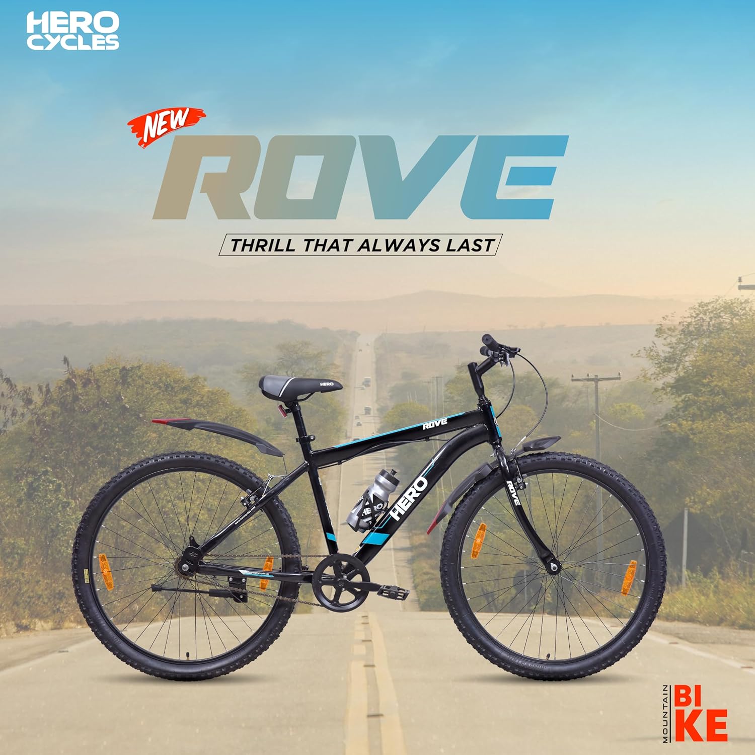 Hero Rove Sports 27.5T Mountain Bike – Alloy Steel MTB for Men | Single-Speed, Ready to Ride