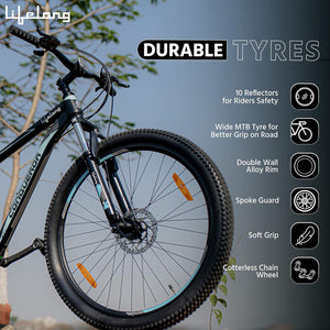Lifelong GX21 Electric Cycle – 27.5T E-Bike with 21-Speed Gear, Dual Disc Brakes & Long Range Ride