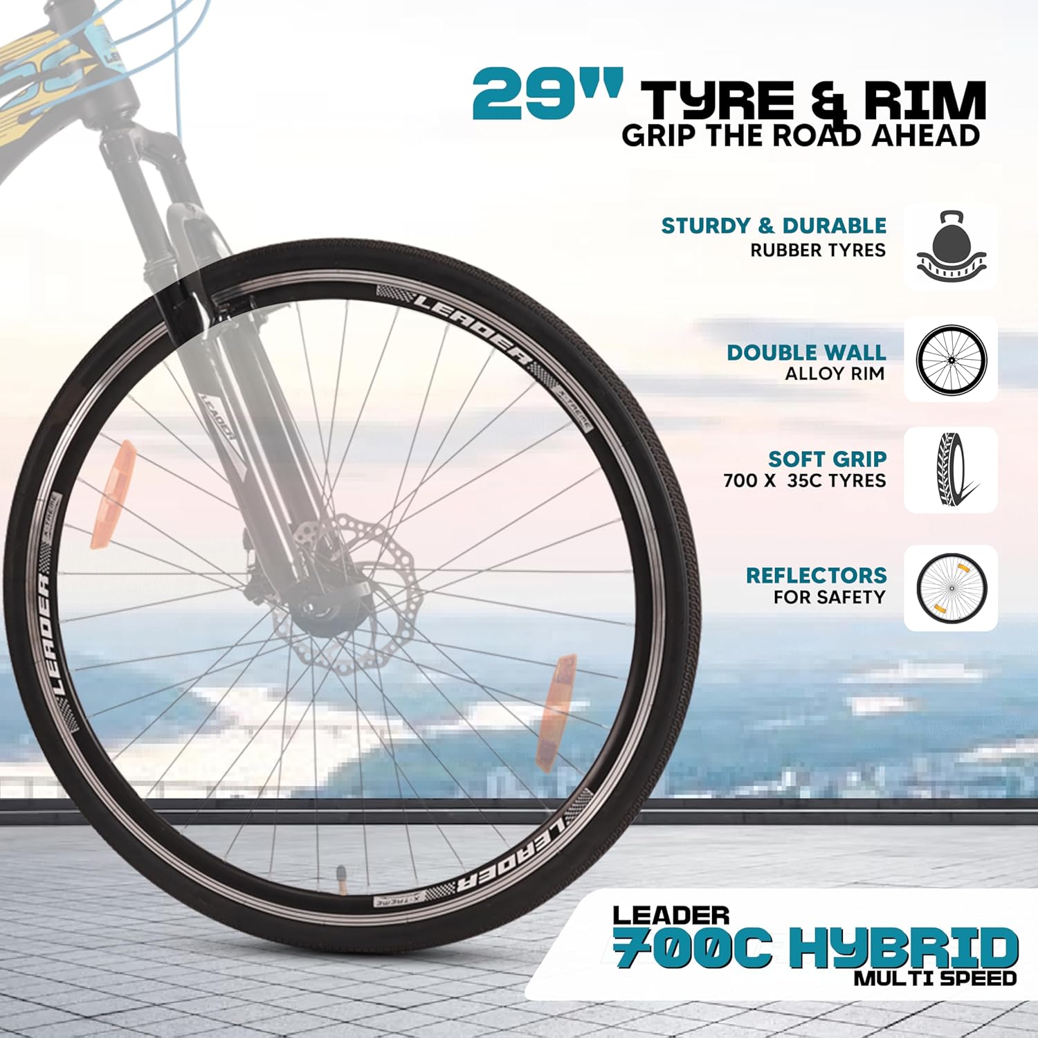 Leader 700C 21-Speed Electric Cycle – Affordable E-Bike for Eco-Friendly Commutes