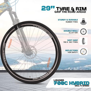 Leader 700C 21-Speed Electric Cycle – Affordable E-Bike for Eco-Friendly Commutes