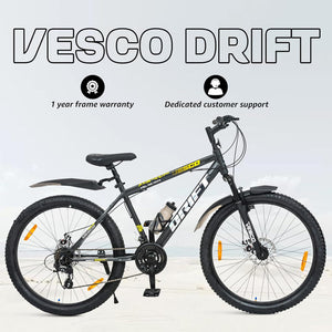 VESCO Drift E26 – Affordable Electric Cycle with Long-Range Battery & Mountain Bike Design