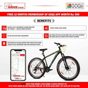 Leader Platinum 27.5T Electric Cycle | Affordable E-Bike with 21-Speed Gears & Dual Disc Brakes