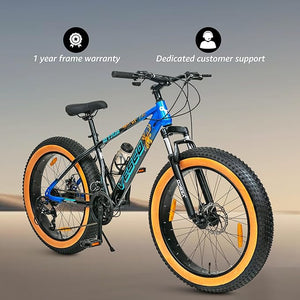 VESCO Stag 24T Electric Fat Tyre Cycle – 250W Motor, 40–50km Range & 21-Speed Gears